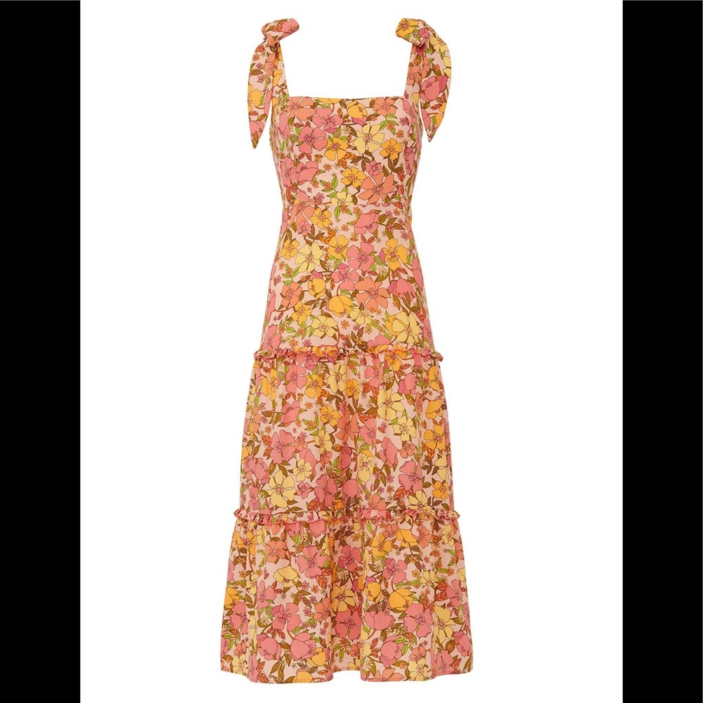 Show Me Your Mumu Toluca Midi Dress in Pretty Poppy